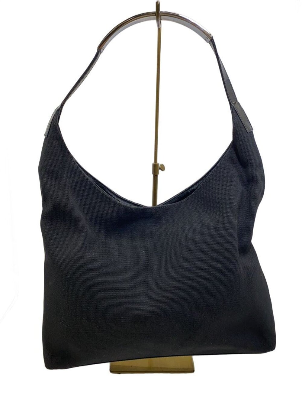 Gucci black canvas hobo shoulder bag slouchy silhouette strap